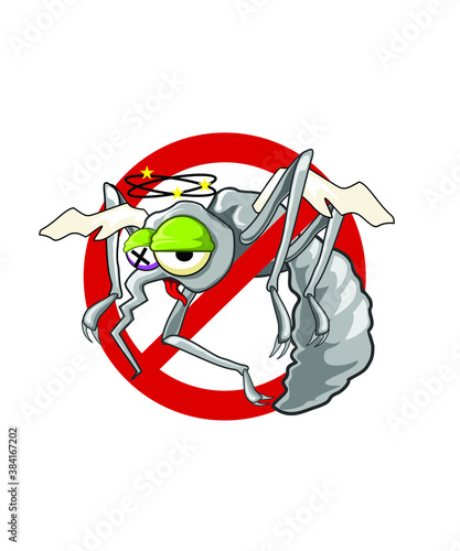 mosquito mascot cartoon in vector