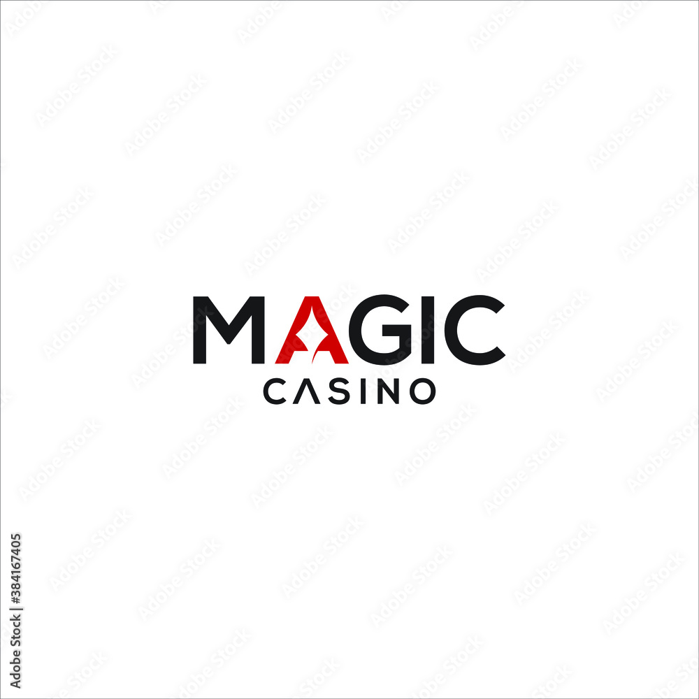 typography magic casino logo design with negative space diamond cards idea typography magic casino logo design with negative space diamond cards idea