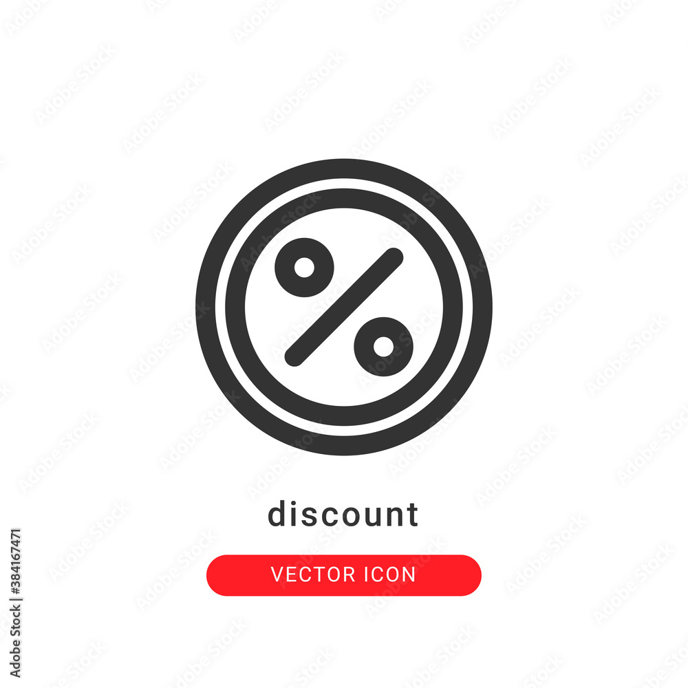 Obraz premium discount icon vector illustration. discount icon outline design.