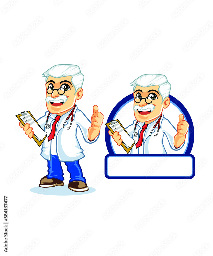 doctor mascot cartoon in vector