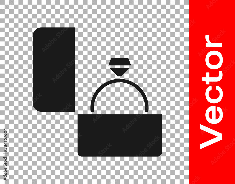 Black Diamond engagement ring icon isolated on transparent background. Vector. Black Diamond engagement ring icon isolated on transparent background. Vector.