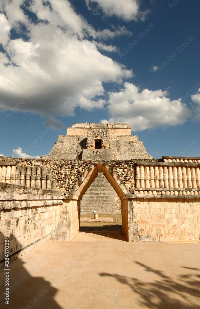 Tempio Maya di Uxmal e rovine archeologiche. Uxmal, Yucatan, Mexico. 