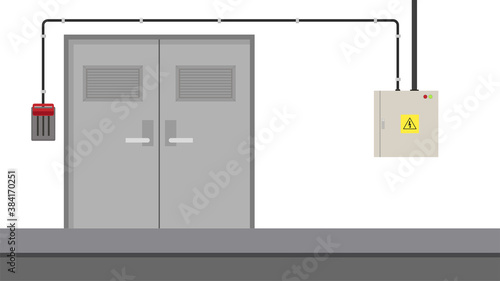 Electrical cabinet cartoon vector. free space for text. wallpaper. copy space.