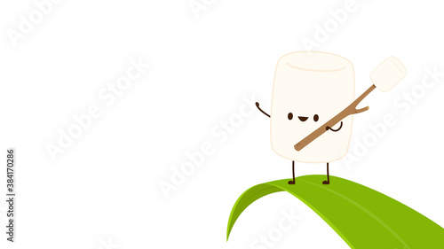 Marshmallow cartoon. marshmallow character design. Marshmallow vector.