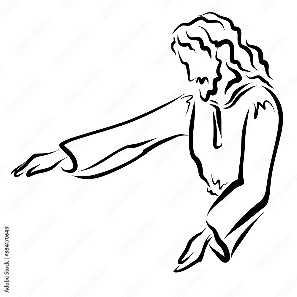 The Lord Jesus Reaches Out His Hand to Heal or Bless Someone The Lord Jesus Reaches Out His Hand to Heal or Bless Someone