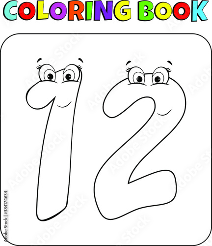 
Numbers coloring book for children