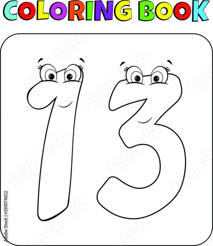
Numbers coloring book for children