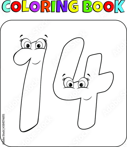 
Numbers coloring book for children