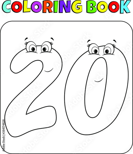 
Numbers coloring book for children