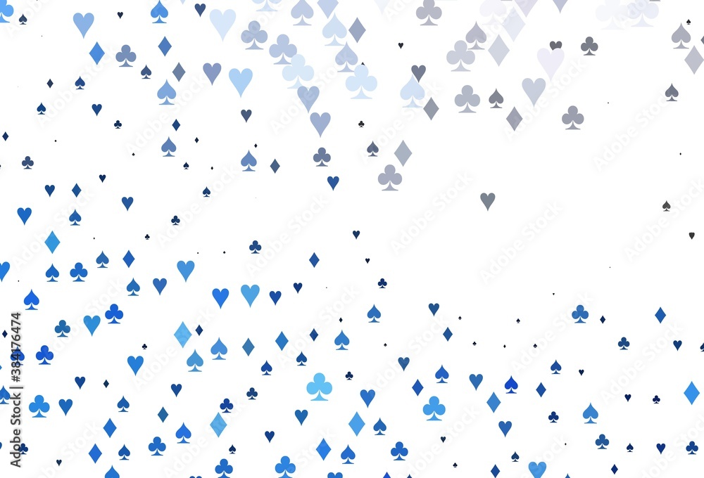 Light BLUE vector template with poker symbols. Light BLUE vector template with poker symbols.