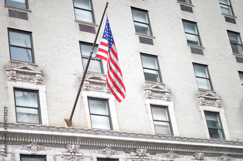 American flag in New York city. USA