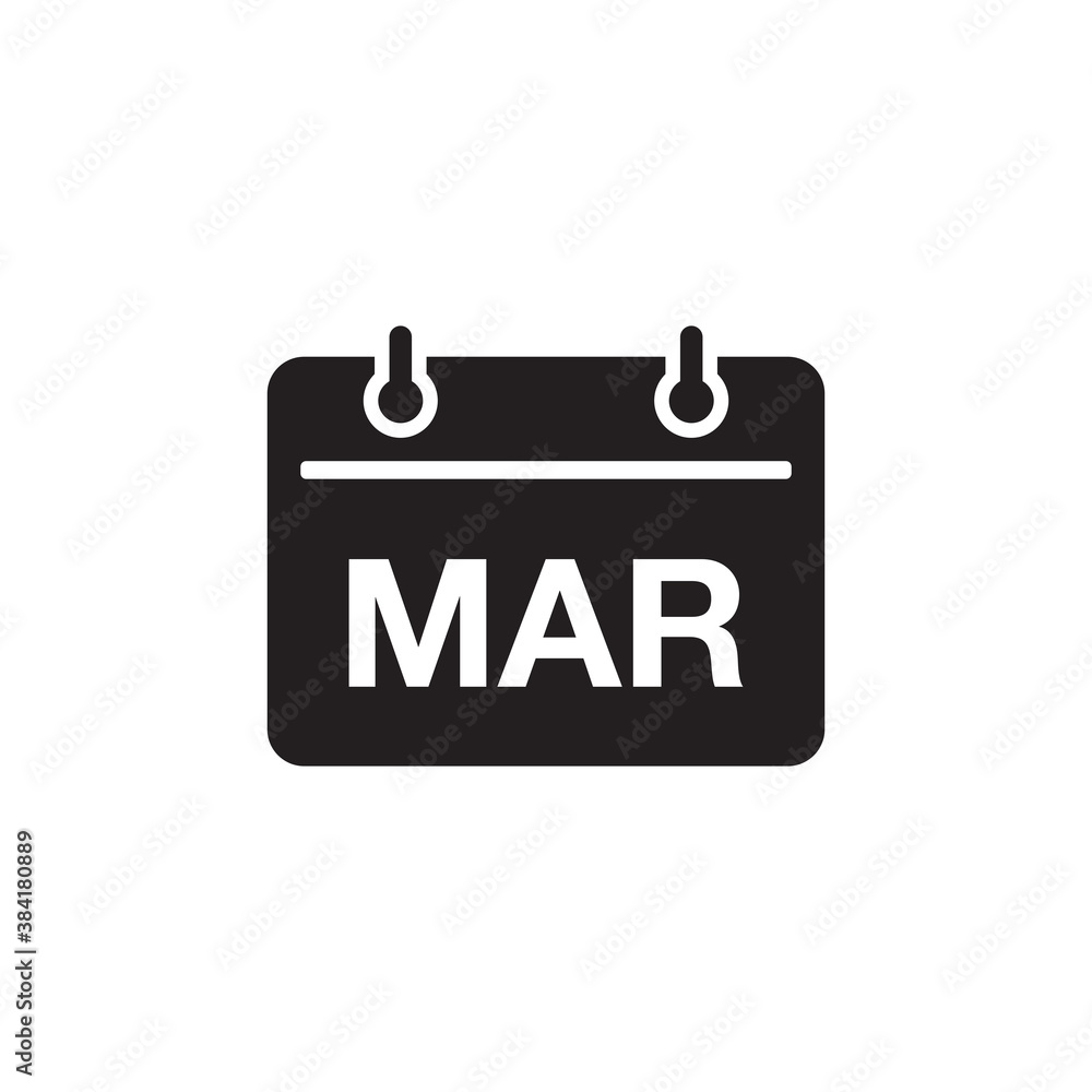 March calendar month flat icon design vector March calendar month flat icon design vector