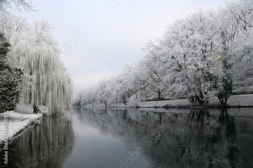 Winter Landscape in the City of Heilbronn am Neckar, Germany, Europe