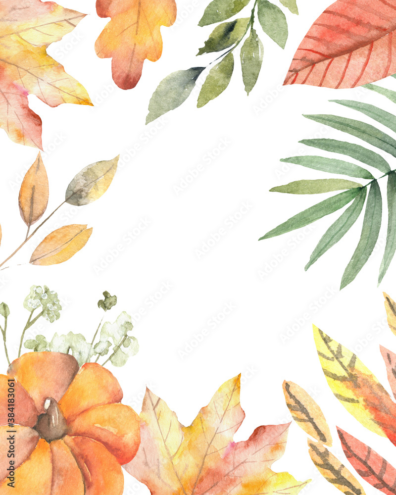 Autumn Festival template. Bright colorful autumn leaves on horizontal white background. Autumn Festival template. Bright colorful autumn leaves on horizontal white background.