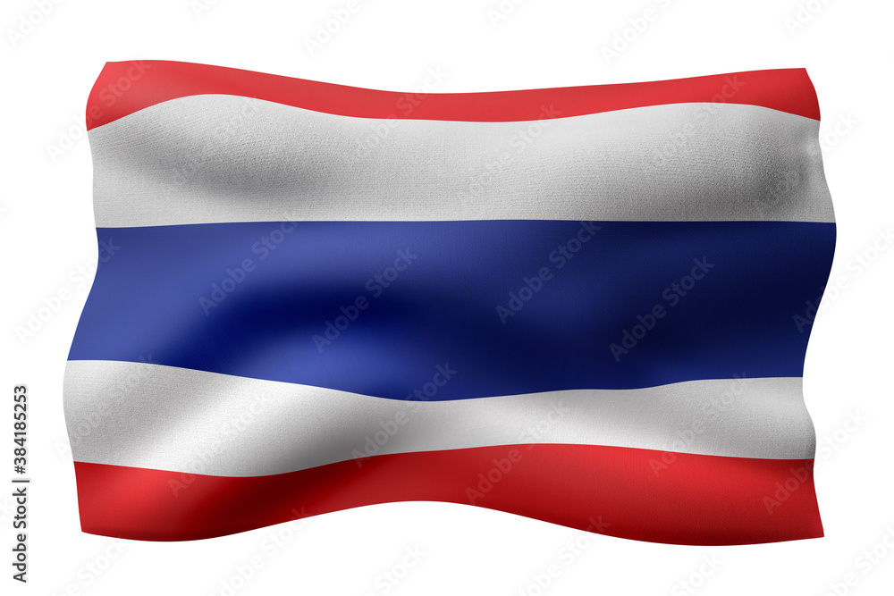Naklejka premium Thailand 3d flag