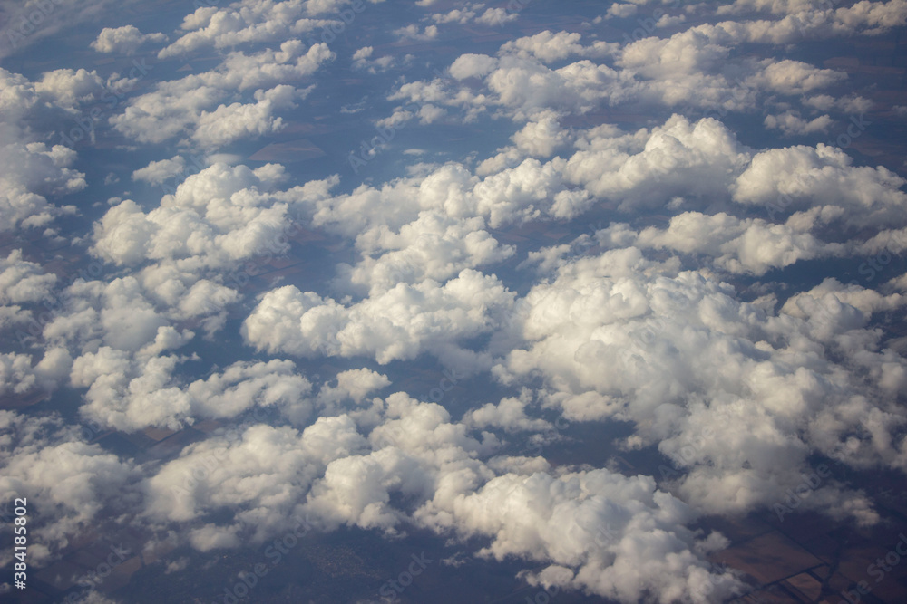 White clouds removed from the plane White clouds removed from the plane