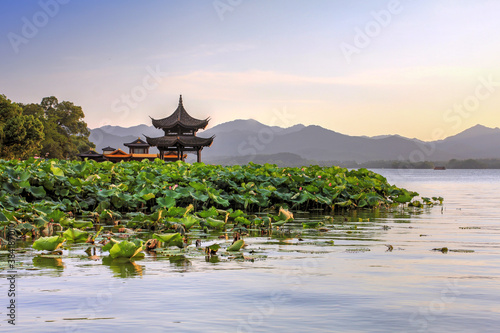 West Lake scenery in Hangzhou, China photo