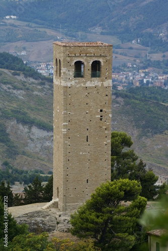 San Leo, Italy: view of Torre Civica (Civic Tower)