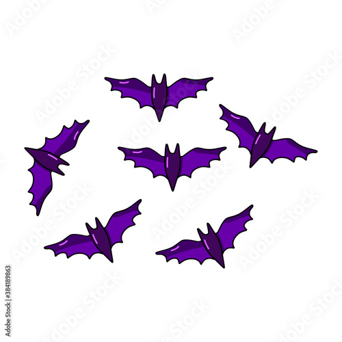 vector illustration of bats flying, suitable for design materials for hallowines, flyers, banners, and more
