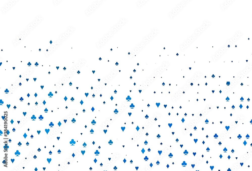 Light BLUE vector pattern with symbol of cards. Light BLUE vector pattern with symbol of cards.
