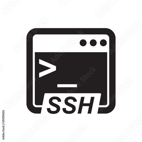 Free Download Secure shell(SSH) icon isolated on white background vector illustration. - GFXLoad