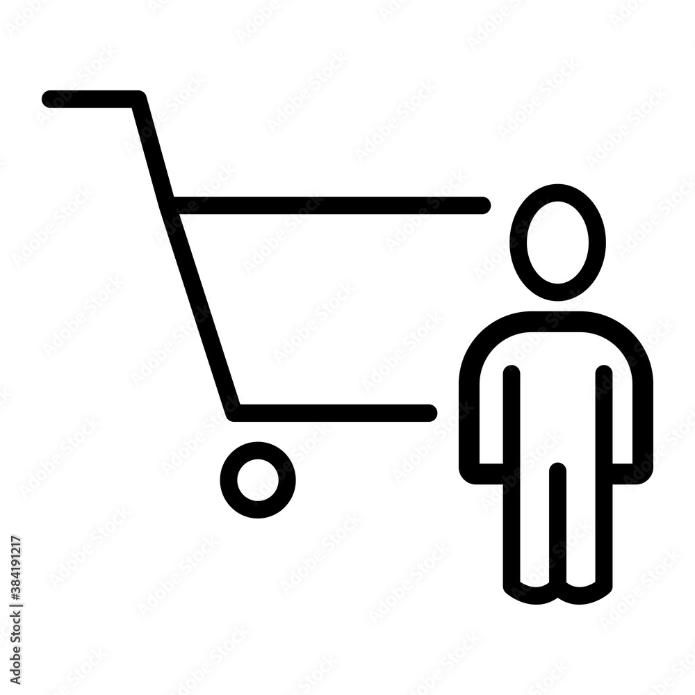 Pixel perfect trolley cart line icon. vector illustration Pixel perfect trolley cart line icon. vector illustration