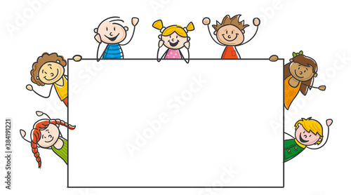 Many Kids Children arround Banner