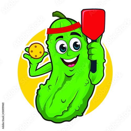 Pickle mascot cartoon in vector