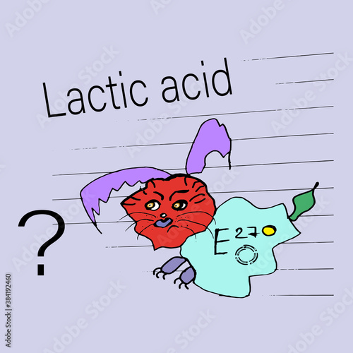 Lactic acid E270 food preservative E270, Abstract bunny drawing