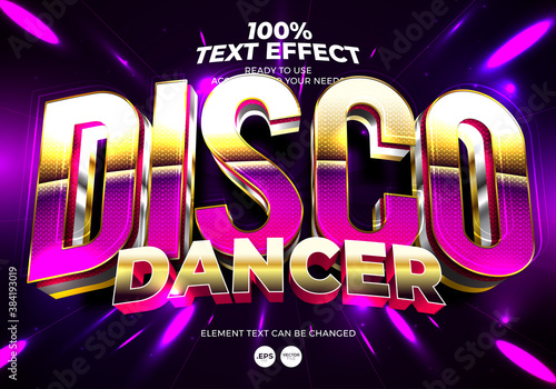 Fototapeta Disco Dancer Editable Text Effect