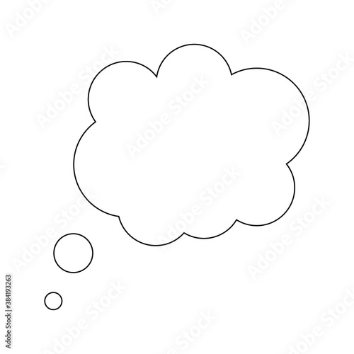 Think of isolated bubbles on a white background. Bubbles think trendy with style. Balloons of creative thought. Cloud line art, vector illustration