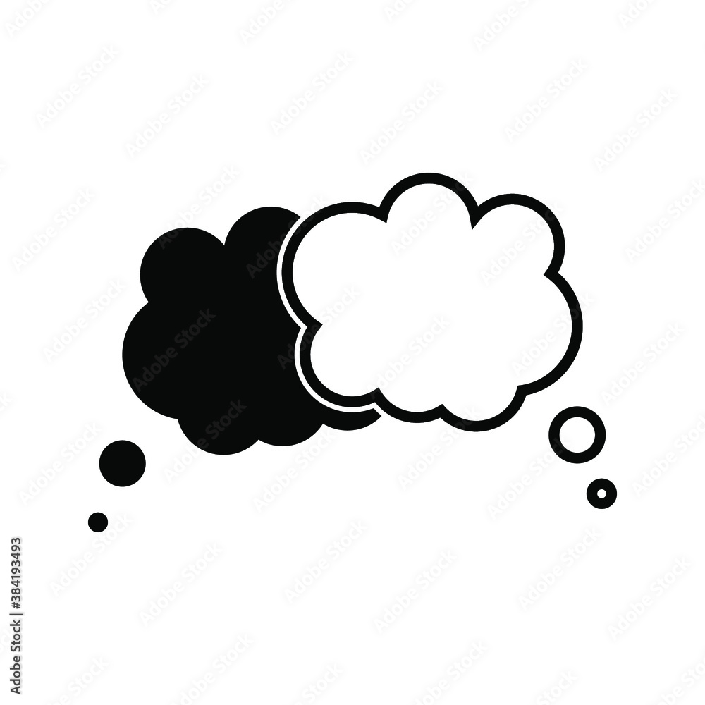 Think speech bubble blank icon vector Think speech bubble blank icon vector