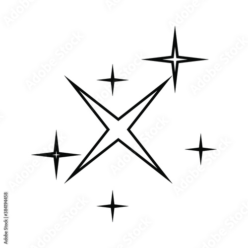 Black and white star icon with a different flat star style  vector illustration. eps 10