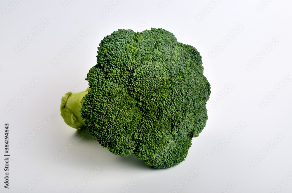 broccoli head on the white background broccoli head on the white background