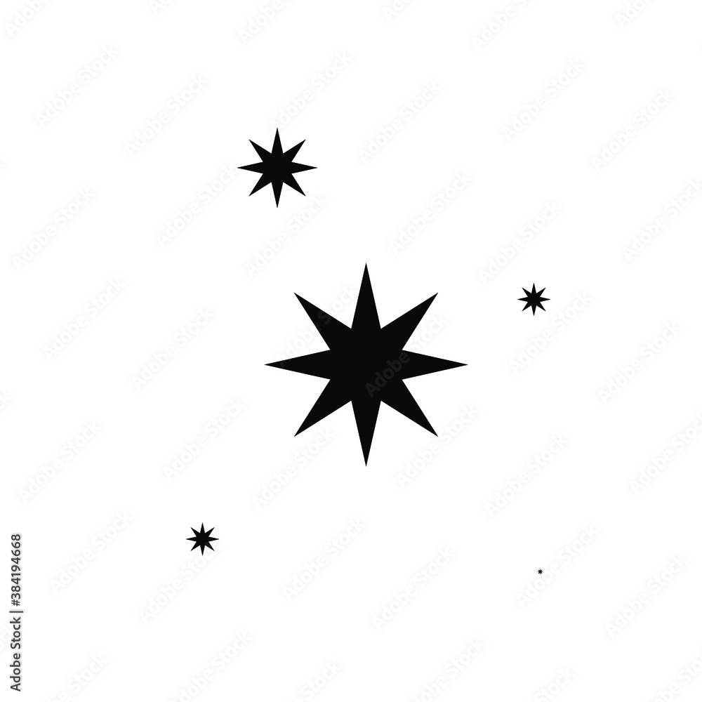 Black and white star icon with a different flat star style, vector illustration. eps 10 Black and white star icon with a different flat star style, vector illustration. eps 10