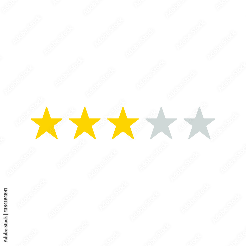Stars rating icon set. Set of Gold star icons isolated on a blank background. eps 10
