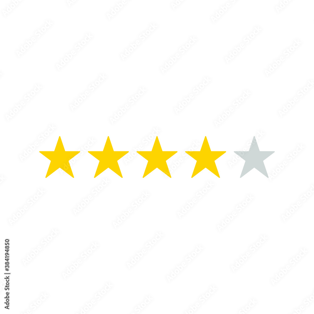 Fototapeta premium Stars rating icon set. Set of Gold star icons isolated on a blank background. eps 10