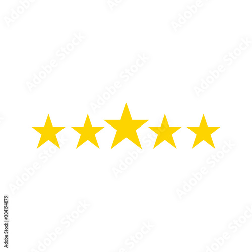 Stars rating icon set. Set of Gold star icons isolated on a blank background. eps 10