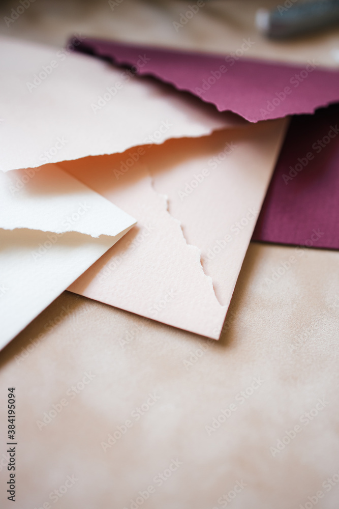 envelopes with uneven edges made of soft paper envelopes with uneven edges made of soft paper