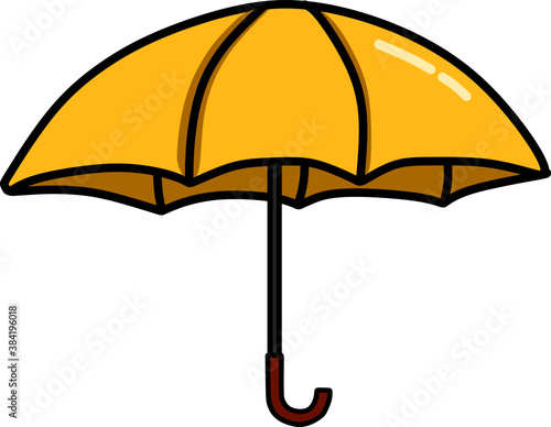 illustration vector graphic of yellow umbrella, perfect for design material, etc.