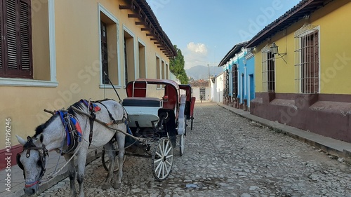 old street of Trinidad with crew Cuba