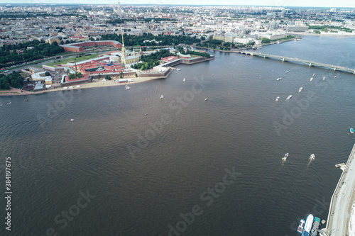 Aerial Townscape of Saint Petersburg City. Petrogradsky District photo