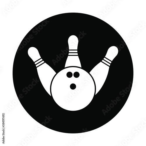 bowling - pin bowling icon vector design template, on white backround