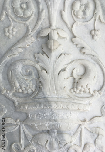 Floral relief pattern on a marble column, Livadia Palace, Crimea