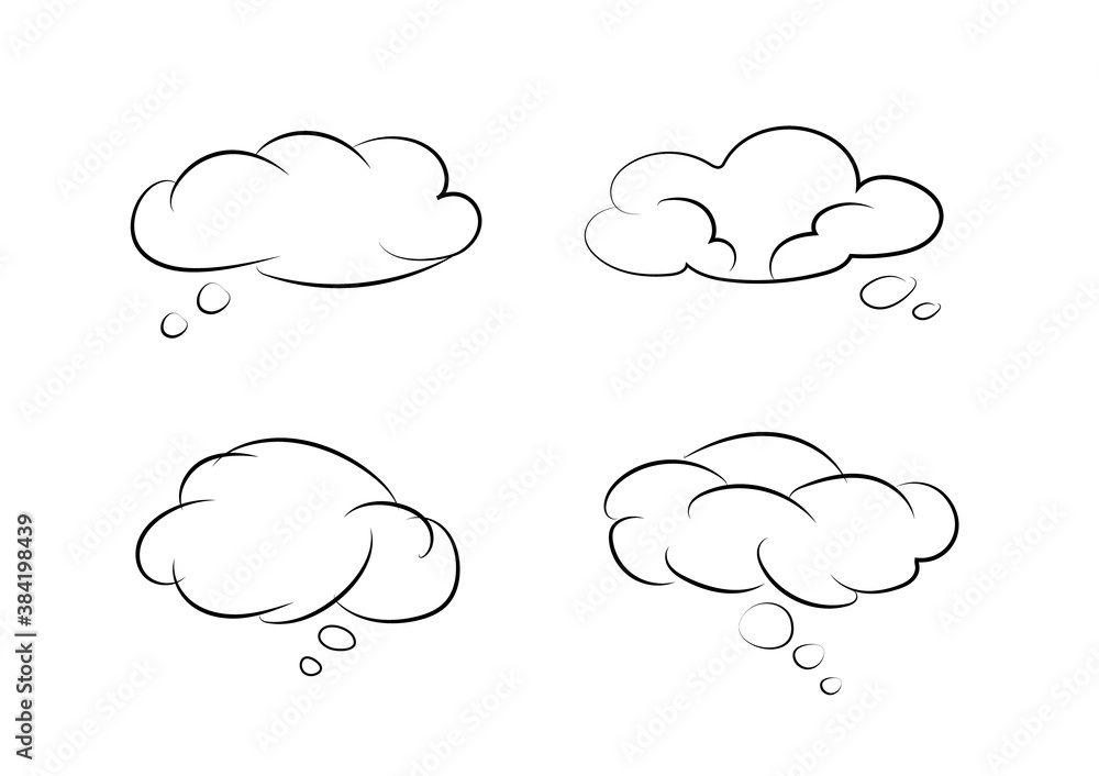 set of cartoon cloud banner with text box vector isolated on white background ep69 set of cartoon cloud banner with text box vector isolated on white background ep69