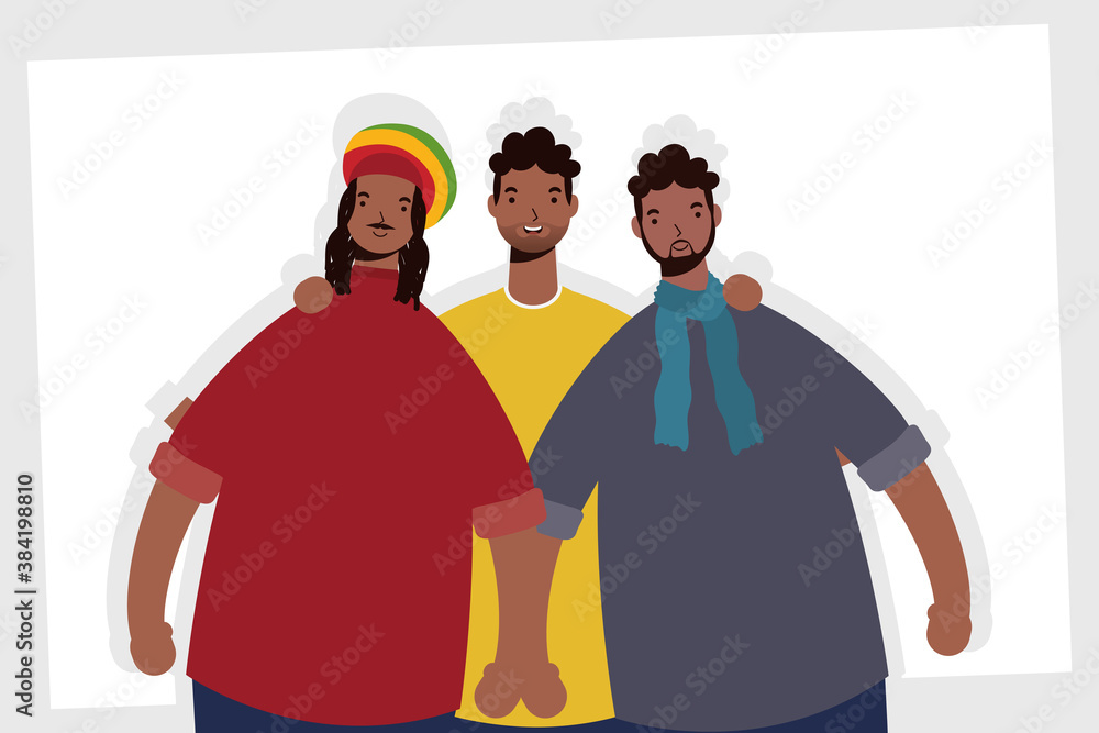 group of afro men characters group of afro men characters