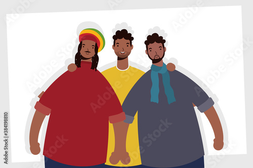 group of afro men characters