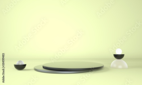 Pedestal for display  platform for design  blank product. 3D rendering.