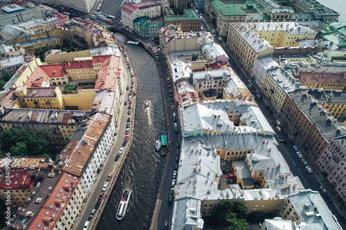 Aerial Townscape of Saint Petersburg City. Central District