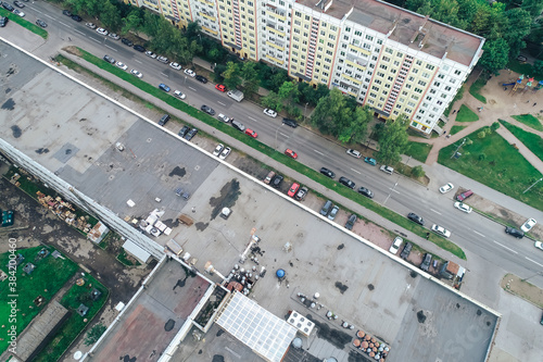 Aerial Townscape of Saint Petersburg City. Kalininsky District